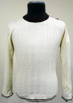 BECKETT Madcap Retro Mod Mens Cable Knit Jumper W -KDX Clothing Store Beckett Cable Knit Cream2 79159.1666958569