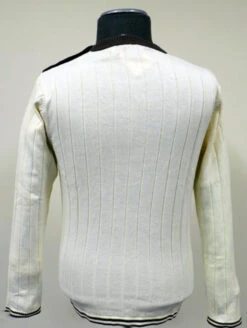 BECKETT Madcap Retro Mod Mens Cable Knit Jumper W -KDX Clothing Store Beckett Cable Knit Cream Back 77915.1666958570