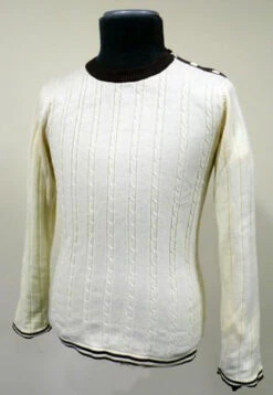 BECKETT Madcap Retro Mod Mens Cable Knit Jumper W -KDX Clothing Store Beckett Cable Knit Cream 55569.1666958562