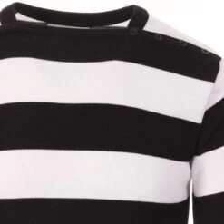 Jones 60s Mod Block Stripe Jumper W -KDX Clothing Store Jones jumper black white 02 32890.1661338398 1