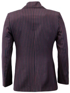 Howl MADCAP Double Breasted Retro Stripe Blazer -KDX Clothing Store Madcap England Howl Blazer Navy Red5 29590.1661273238