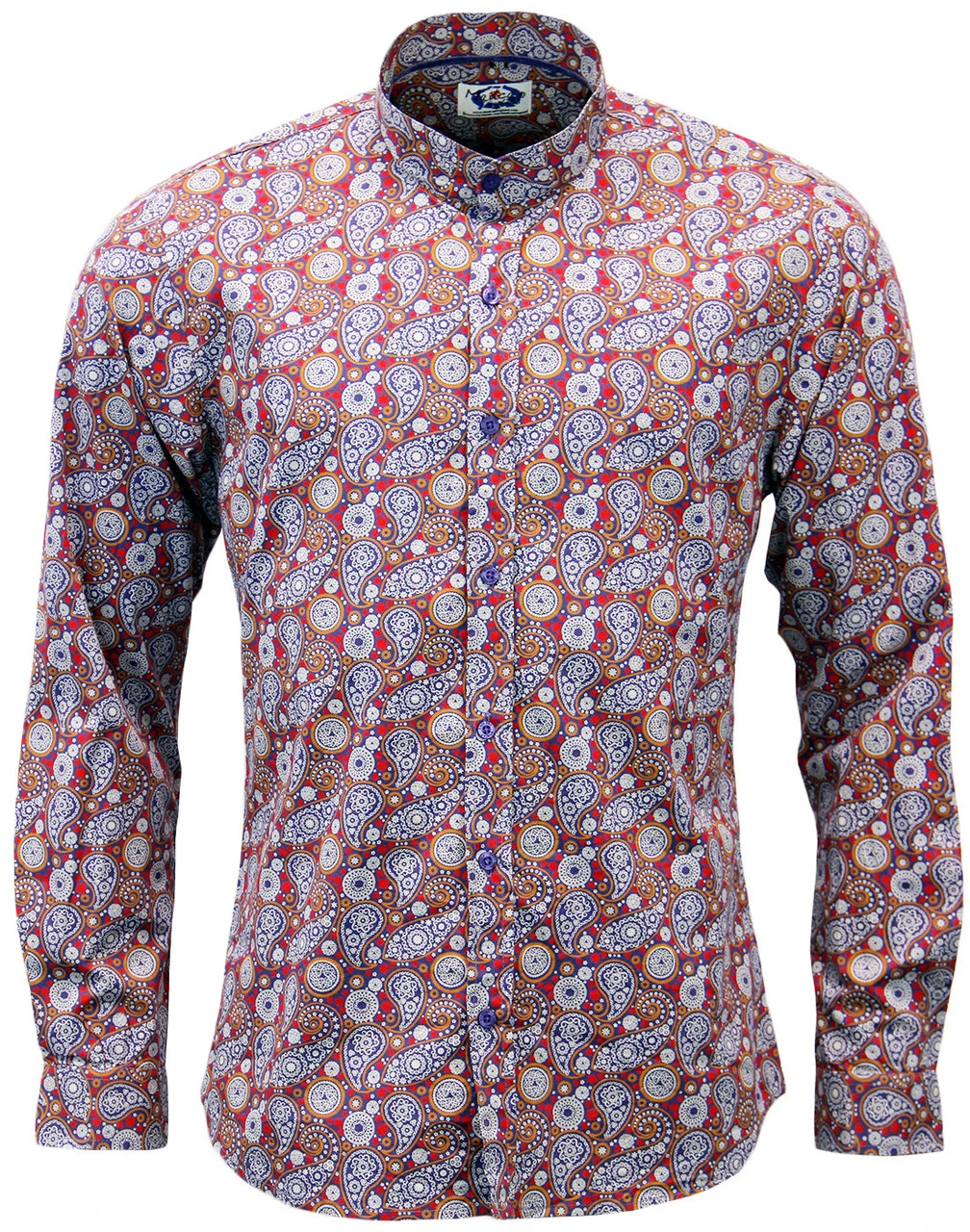 Indra 60s Mod Paisley Grandad Shirt 5 Indra 60s Mod Paisley Grandad Shirt - Image 3