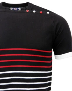 Memphis Retro 60s Mod Atom Neck Breton Jumper (N) -KDX Clothing Store Madcap England Memphis Black2 75016.1666956923 1