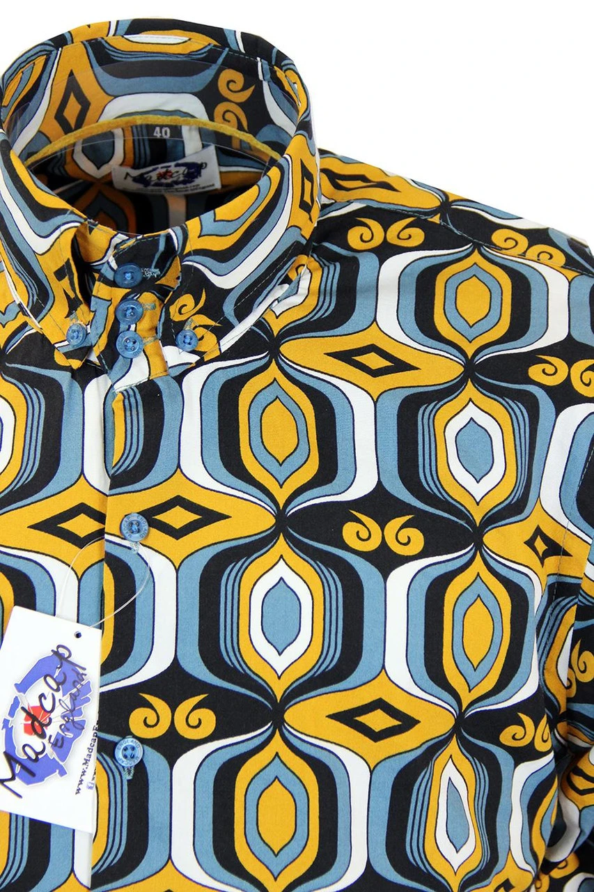 Sunrise Retro High Collar Mod Shirt 3 Sunrise Retro High Collar Mod Shirt