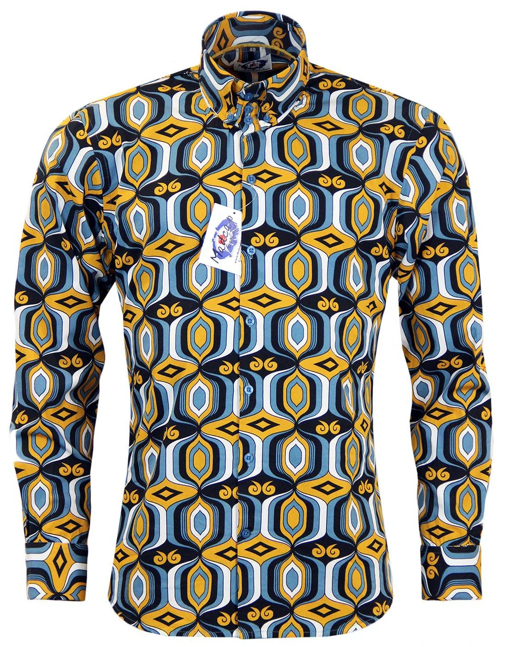 Sunrise Retro High Collar Mod Shirt 5 Sunrise Retro High Collar Mod Shirt - Image 3