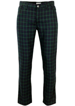 Tartan Trews Retro Mod Trousers BG -KDX Clothing Store Madcap England Tartan Trew Green1 04810.1661273649 1