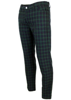 Tartan Trews Retro Mod Trousers BR -KDX Clothing Store Madcap England Tartan Trew Green31 27702.1661273650 2