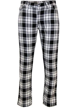 Tartan Trews Retro Mod Trousers BW -KDX Clothing Store Madcap England Tartan Trew White 66537.1661273621