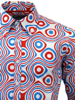 Trip Op Art Mod Big Collar Shirt -KDX Clothing Store Madcap England Trip Op Art WRB2 67895.1661271740 1