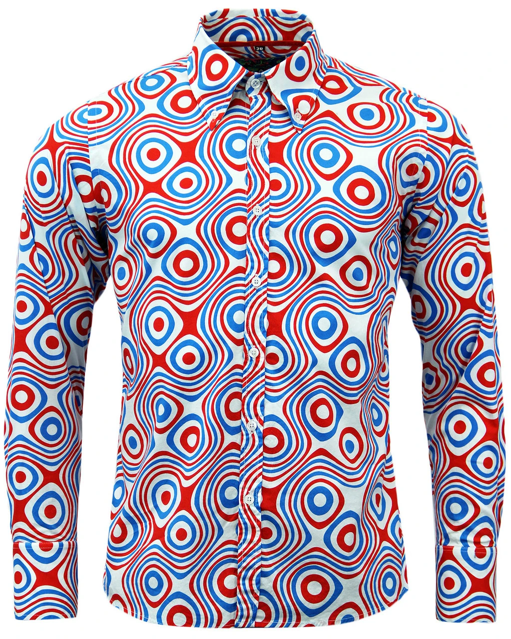 Trip Op Art Mod Big Collar Shirt BR 6 Trip Op Art Mod Big Collar Shirt BR - Image 4