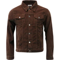 Woburn Retro Mod Cord Western Jacket In Black -KDX Clothing Store Madcap England Woburn Jacket Brown31 30427.1661338338 1