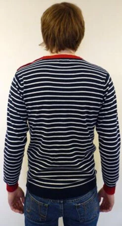 'Breton' MADCAP Mens Retro Mod Stripe Jumper (N) -KDX Clothing Store Madcap England Breton Jumper N1 55051.1666958120