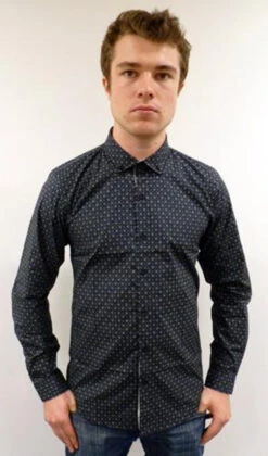 MADCAP 'Clapton' Mens Mod Round Collar Shirt (B) -KDX Clothing Store Madcap England Mens Mod Shirt B6 97403.1666958143