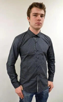 MADCAP 'Clapton' Mens Mod Round Collar Shirt (B) -KDX Clothing Store Madcap England Mens Mod Shirt B7 32428.1666958135