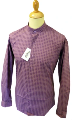 Byrd MADCAP Mens Retro Mod Mandarin Collar Shirt G -KDX Clothing Store Madcap Mod Mandrin Collar Shirt P4 03551.1666957726