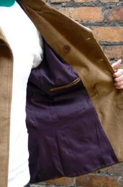 The Rare Breed - MADCAP Mens Retro Mod Jacket (C) -KDX Clothing Store Madcap Rare Breed Jacket Tan Cord1 79748.1666958209