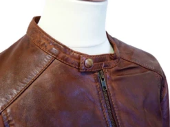 Harper Retro Indie Leather Jacket -KDX Clothing Store Madcap Rebel Racer Jacket Brn2 38745.1666957537
