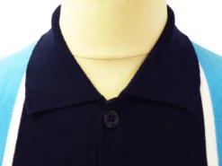 'Marriott' - Madcap Mens Retro Mod Polo Cardigan B -KDX Clothing Store Marriott Polo Blue3 69788.1666957398