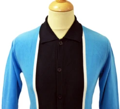 'Marriott' - Madcap Mens Retro Mod Polo Cardigan B -KDX Clothing Store Marriott Polo Blue5 99634.1666957396