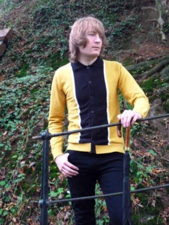 'Mustard Marriott' - Retro Mod Sixties Mens Polo -KDX Clothing Store Mustard Marriot6 97528.1666957492