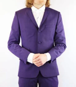 Tailored By Madcap Mod Mohair Suit Jacket (Plum) -KDX Clothing Store Purple mohair suit front blazer1 69457.1664291246