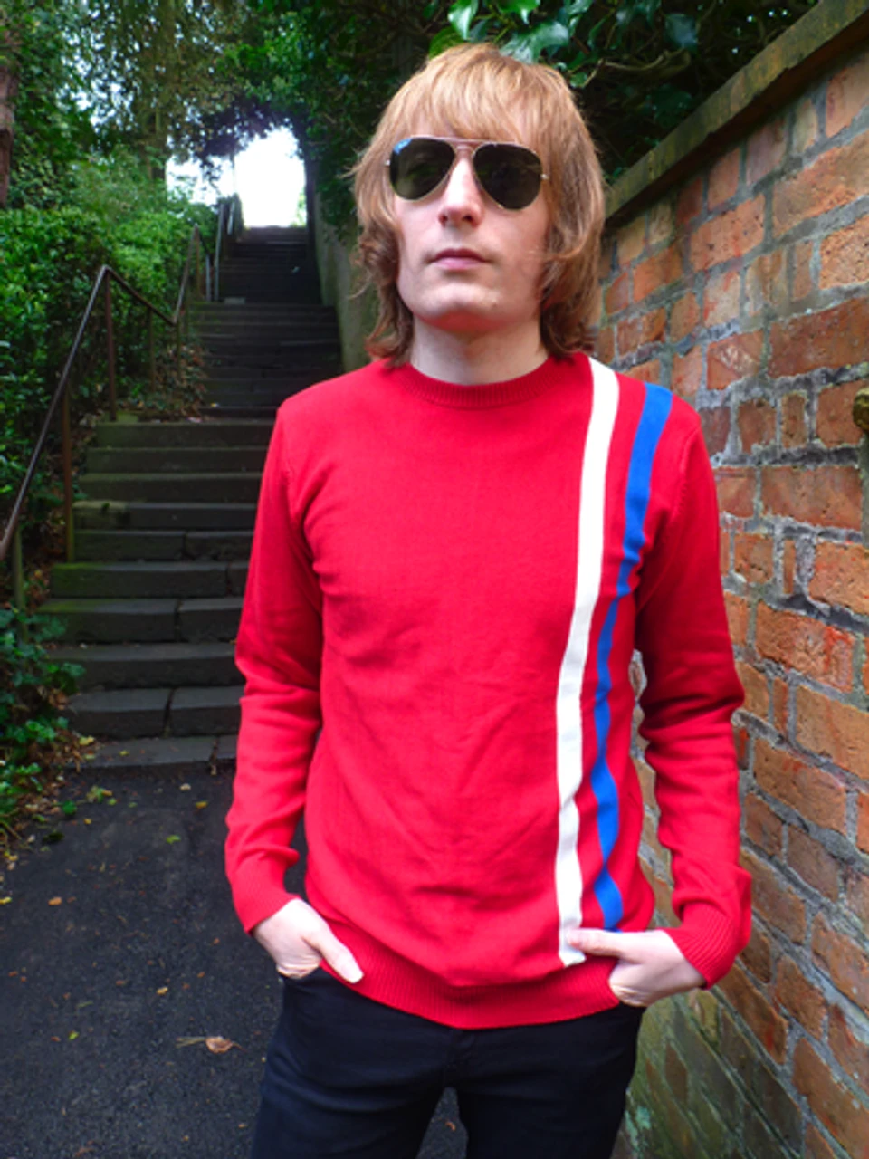 'Renegade' - Retro Mod Sixties Racing Jumper RED 4 'Renegade' - Retro Mod Sixties Racing Jumper RED - Image 2