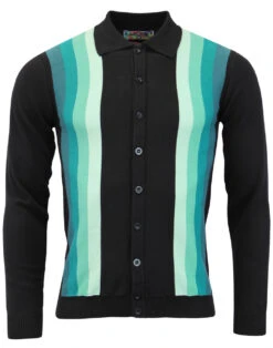 Blake Mod Gradient Polo Cardigan BP -KDX Clothing Store blake polo cardigan black front 47160.1661269677 1