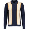 Junot Mod Waffle Stripe Knit Polo F -KDX Clothing Store maadcap england junot popcorn waffle polo navy 1 23557.1668164087 2