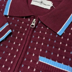 Miles Mod Jacquard Knit Polo (FB) -KDX Clothing Store madcaap england miles jacquard knit ss polo zinfandel 1 84162.1684508651
