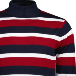 Ashcroft MADCAP Retro 60s Roll Neck Jumper In Red -KDX Clothing Store madcap ashcroft roll neck red detail 71958.1661259912