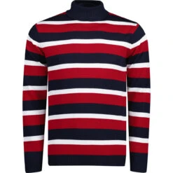 Ashcroft MADCAP Retro 60s Roll Neck Jumper In Red -KDX Clothing Store madcap ashcroft roll neck red front 06508.1661259911
