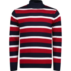 Ashcroft MADCAP Retro 60s Roll Neck Jumper In Red -KDX Clothing Store madcap ashcroft roll neck red front 61982.1661259908