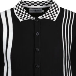 Charlie Ska Check Collar Polo Top B -KDX Clothing Store madcap charlie polo black detail 45764.1661260312 1