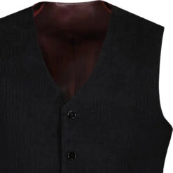 Manero Retro 70s Cord Waistcoat (N) -KDX Clothing Store madcap cord waistcoat black detail1 83767.1661260468 2