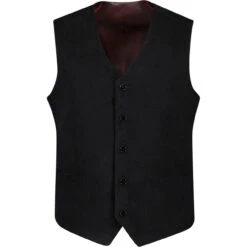 Manero Retro 70s Cord Waistcoat (N) -KDX Clothing Store madcap cord waistcoat black front 75201.1661260465 2