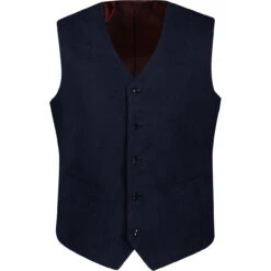 Manero Retro 70s Cord Waistcoat (B) -KDX Clothing Store madcap cord waistcoat navy front 30995.1661260439