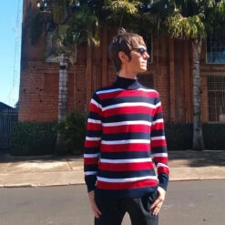 Ashcroft MADCAP Retro 60s Roll Neck Jumper In Blue -KDX Clothing Store madcap england ashcroft rollneck2 67456.1661259909 1