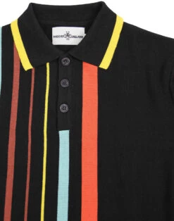 Bauhaus Mod Stripe Knit Polo BLACK 12 Bauhaus Mod Stripe Knit Polo BLACK -KDX Clothing Store madcap england bauhaus stripe polo black 3 14446.1661267911