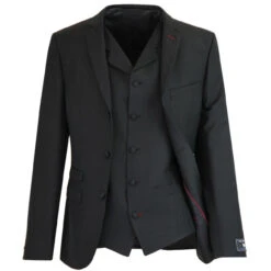 3 Button Mohair Suit Blazer (Black) 12 3 Button Mohair Suit Blazer (Black) -KDX Clothing Store madcap england black suit 1 04718.1664290970