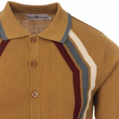 Blast Mod Stripe Polo Cardigan (FL) -KDX Clothing Store madcap england blast polo cardigan fall leaf 3 71646.1661264807