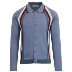Blast Mod Stripe Polo Cardigan (FL) -KDX Clothing Store madcap england blast stripe polo cardigan flintstone 3 94466.1661265806
