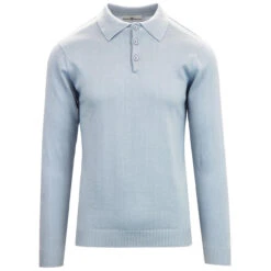 Brando 1960s Mod Knitted Polo (HG) 28 Brando 1960s Mod Knitted Polo (HG) -KDX Clothing Store madcap england brando knitted polo blue fog 3 73668.1661265873 8