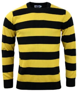 Jones 60s Mod Block Stripe Jumper W -KDX Clothing Store madcap england brian jones blackyellow3 62031.1661273544 1