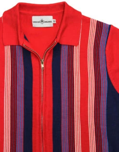 Capitol Mod Zip Through Stripe Polo -KDX Clothing Store madcap england capitol zip polo red 5 80979.1661269016