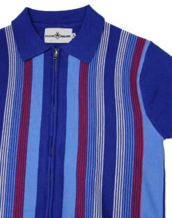 Capitol Mod Zip Through Stripe Polo -KDX Clothing Store madcap england capitol zip polo surf blue 1 89563.1661268379