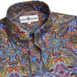 Capo Mod Paisley Spear Collar Shirt -KDX Clothing Store madcap england capo psychedelic paisley spear collar shirt 2 63437.1661266043
