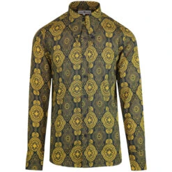 Capo Navy 60s Spear Collar Shirt -KDX Clothing Store madcap england capo spear collar paisley shirt navy 4 56287.1661266054