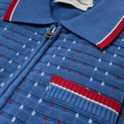 Coltrane Mod Jacquard Knit Polo Z -KDX Clothing Store madcap england coltrane jacqaurd polo federal blue 4 21805.1683192623 1