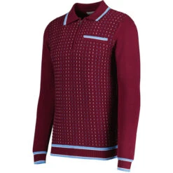 Coltrane Mod Jacquard Knit Polo Z -KDX Clothing Store madcap england coltrane jacqaurd polo zinfandel 2 95099.1683192083 1