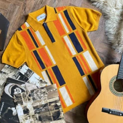Comet Retro 60s Mod Polo Shirt (S) -KDX Clothing Store madcap england comet polo gold7 90415.1661261163 1